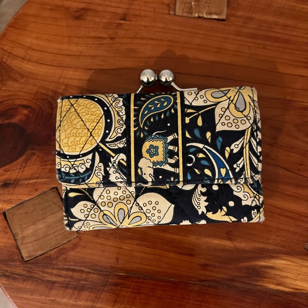 Vera Bradley Black and Yellow Floral Wallet
